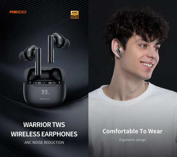 Recci Warrior Wireless Bluetooth 5.3 In-Ear Airpods REP-W77   سماعات أذن بلوتوث لاسلكية ريتشي