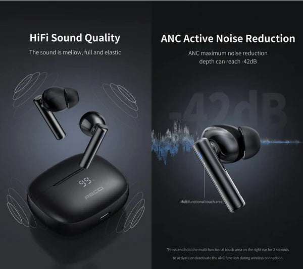 Recci Warrior Wireless Bluetooth 5.3 In-Ear Airpods REP-W77   سماعات أذن بلوتوث لاسلكية ريتشي