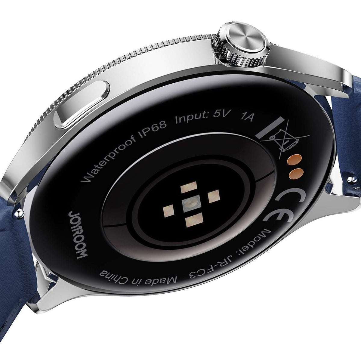 Joyroom JR-FC3 smart watch close-up with blue strap and dark display face