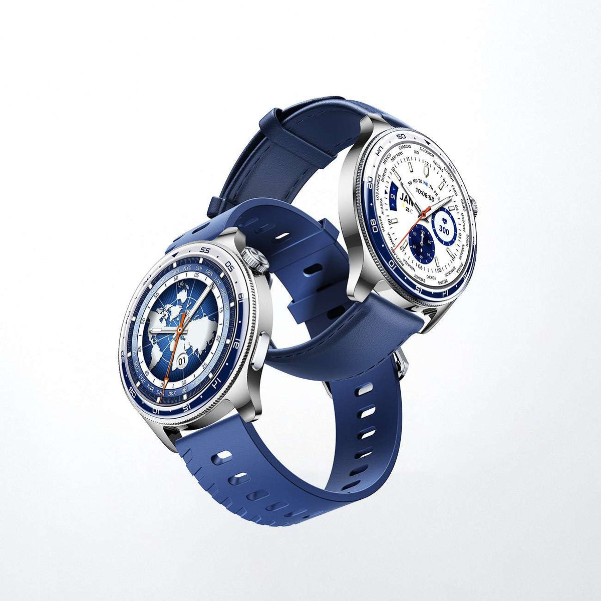 Joyroom JR-FC3 smart watch two-pack view with blue straps and round display faces