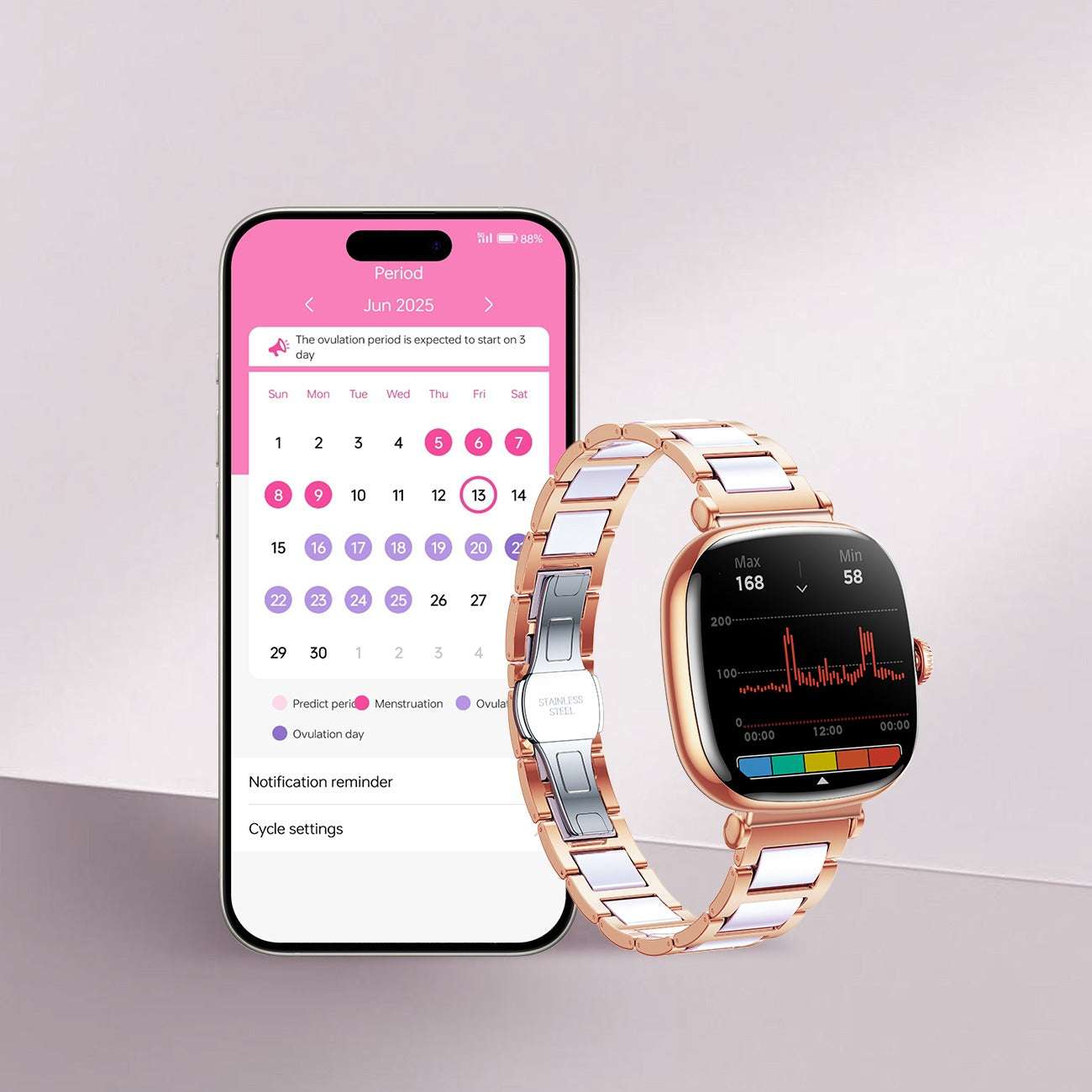 JR-FS1 Lady Smart Watch (Answer/Make Call) - ساعة JR-FS1 الذكية للسيدات (الرد على المكالمات/إجراؤها)