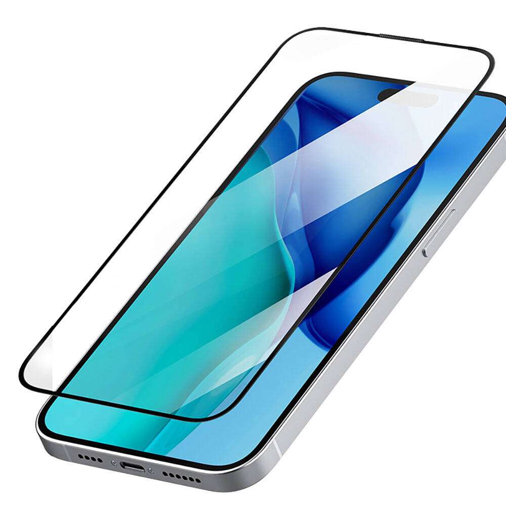 Full-screen transparent tempered glass screen protector for iPhone 15 Pro