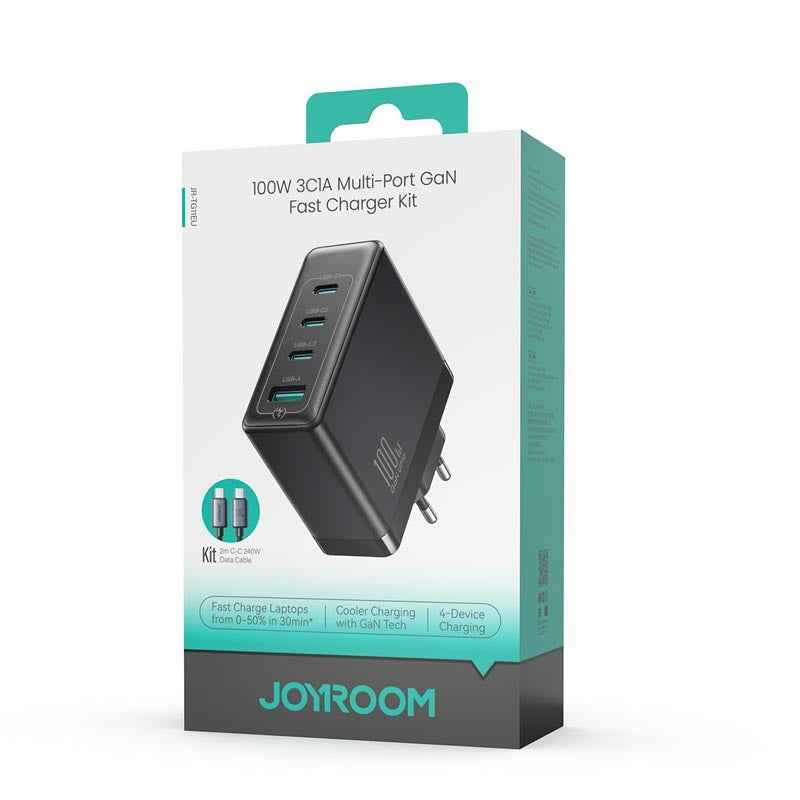 Joyroom JR-TG11 100W 4-Port GaN Fast Charger with 2M USB-C Cable