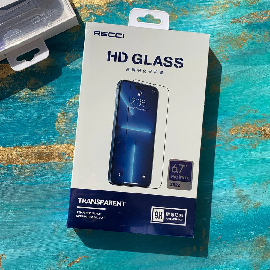 RECCI HD Glass transparent screen protector, 6.7 Pro Max, 9H anti-impact