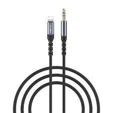 Lightning to 3.5mm AUX cable with two metal audio connectors