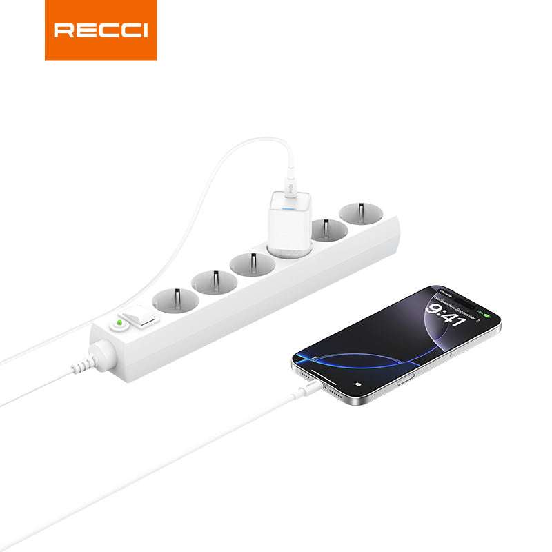 Recci RC106E 25W GaN Charger with Type-C to Type-C Cable
