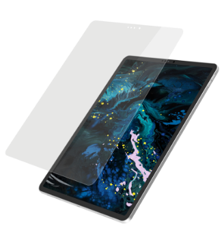 Tempered glass screen protector sheet with curved edges for tablet display