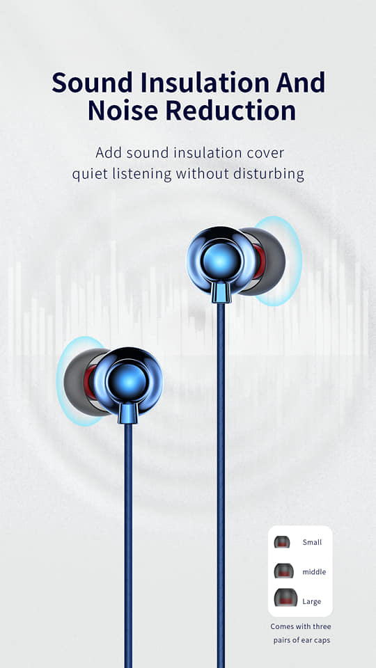 Recci WIRED EARPHONE Blue REP-L36 - Trust Egypt