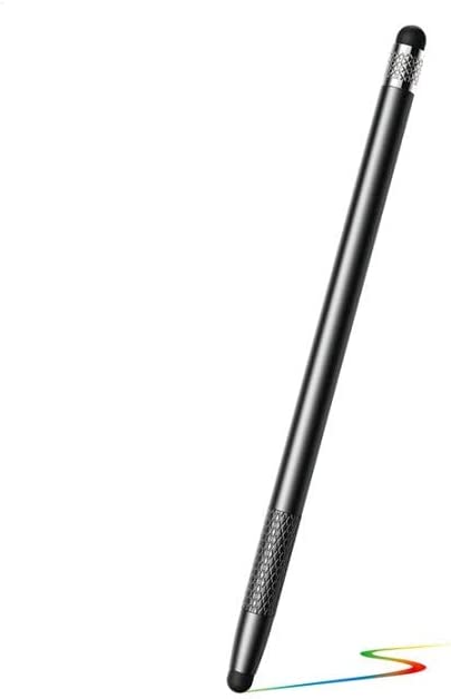 Black passive stylus pen with textured grip and precision tip
